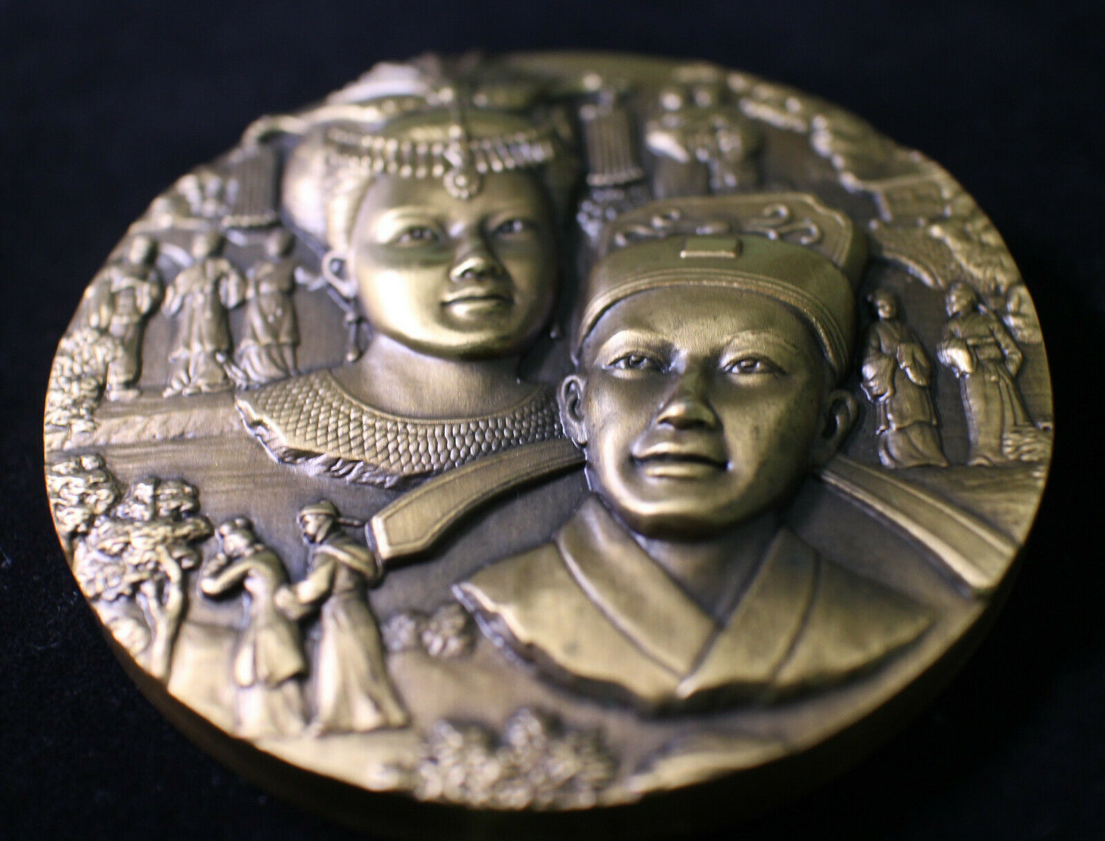 A Pair of China 90mm Medals - Peking Opera Series - The Peach Blossom Fan - Fresh Stock Dated February 2026