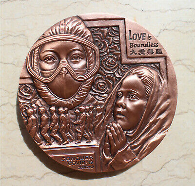 2020 China 80mm Copper Medal - Fight Virus - Fresh Stock Dated February 2026