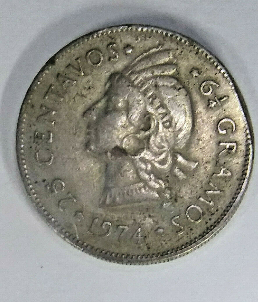 4 world coin lot DOMINICAN REPUBLIC 25 centavos 1972 1974 - Fresh Stock Dated February 2026