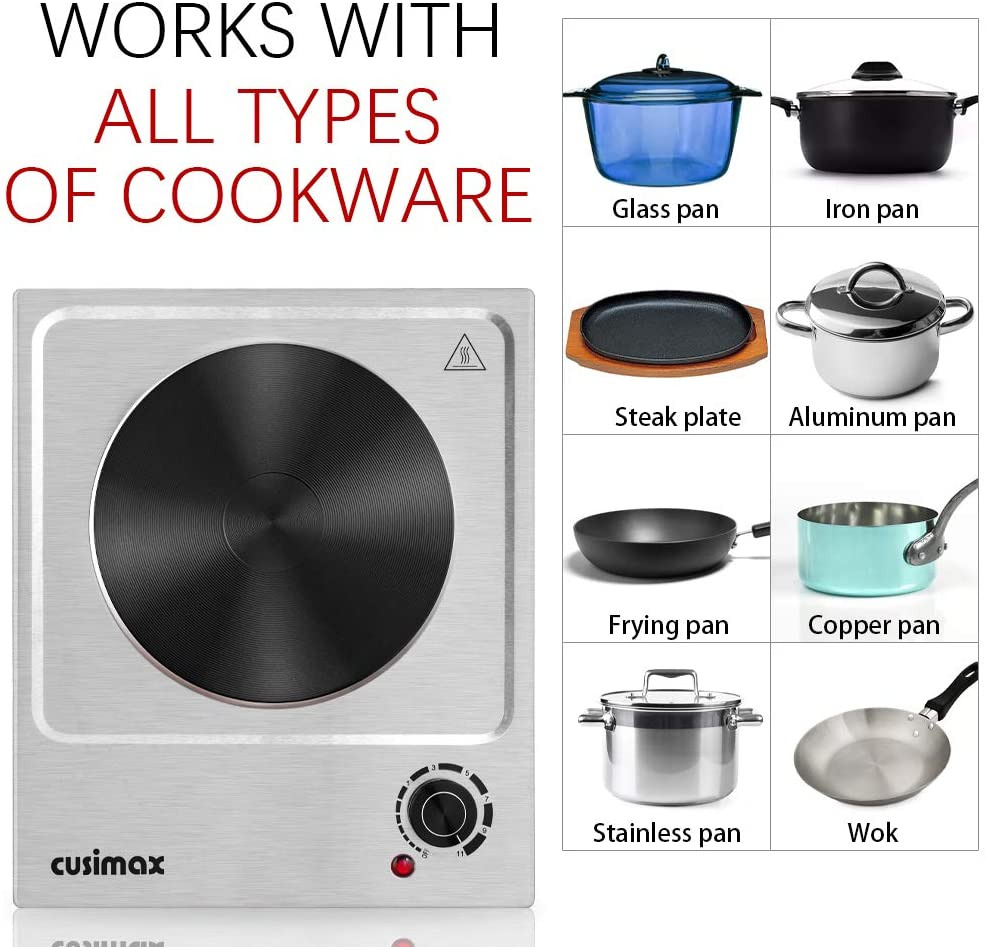 1500W Electric Hot Plate, Hot Plate for Cooking Electric, Portable Countertop Bu - Fresh Stock Dated February 2026