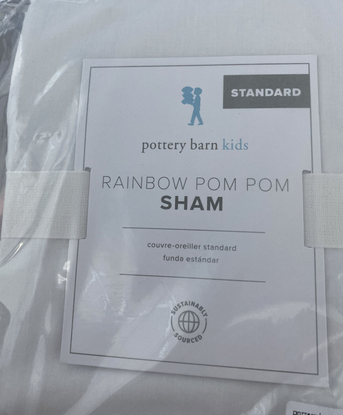 Pottery Barn Kids Rainbow Pom Pom Standard Size Pillow Sham NEW🌈🌼🌸 LAST ONE - Fresh Stock Dated February 2026