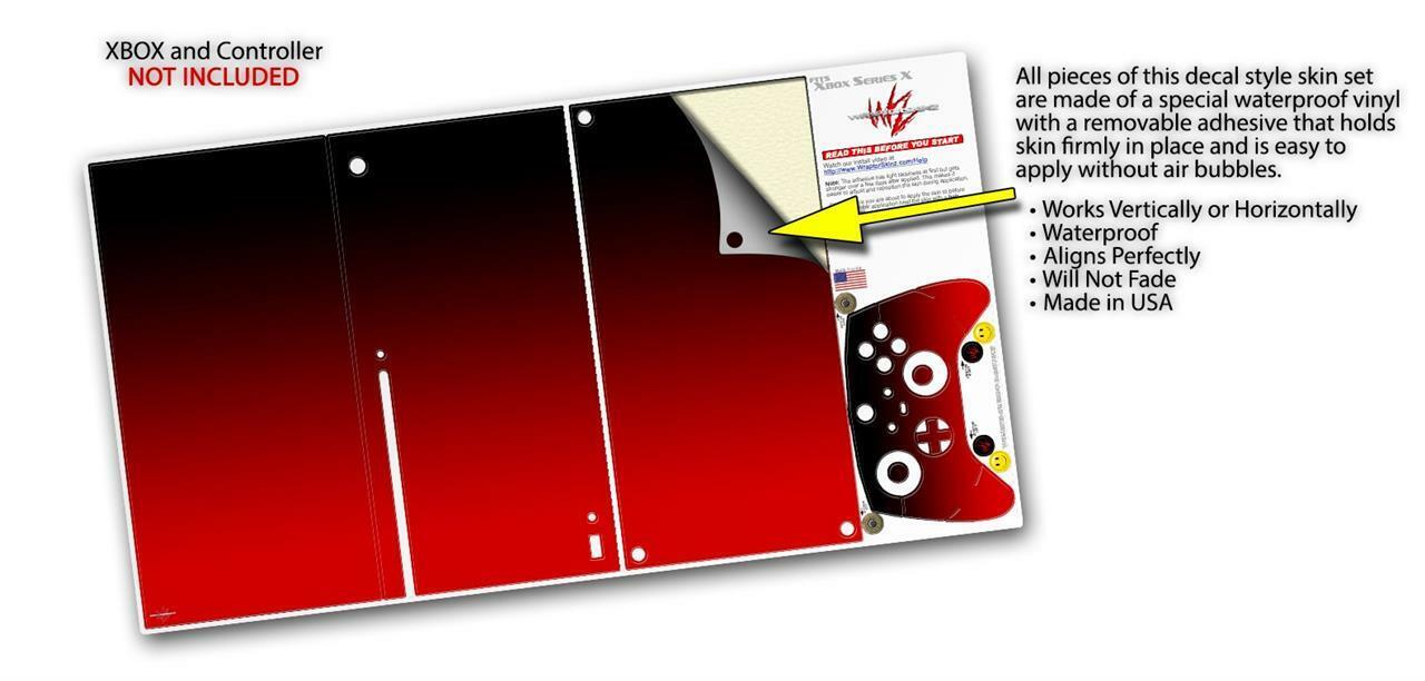 Skin Set for XBOX Series X Smooth Fades Red Black - Fresh Stock Dated February 2026