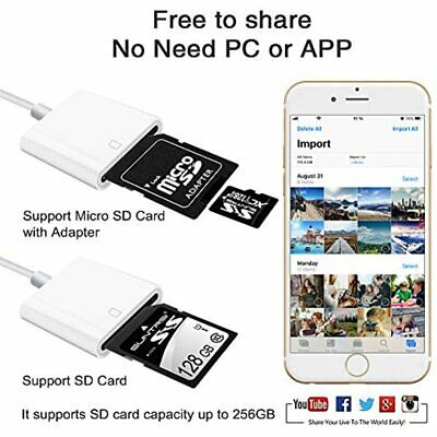 SD Card Reader For IPhone/iPad/Camera,Trail Viewer Micro Adapter Support IOS Is - Fresh Stock Dated February 2026