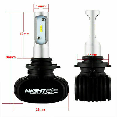 NIGHTEYE 9006 HB4 50W 8000LM LED Headlight Bulbs Kit High Power White 6500K HID - Fresh Stock Dated February 2026