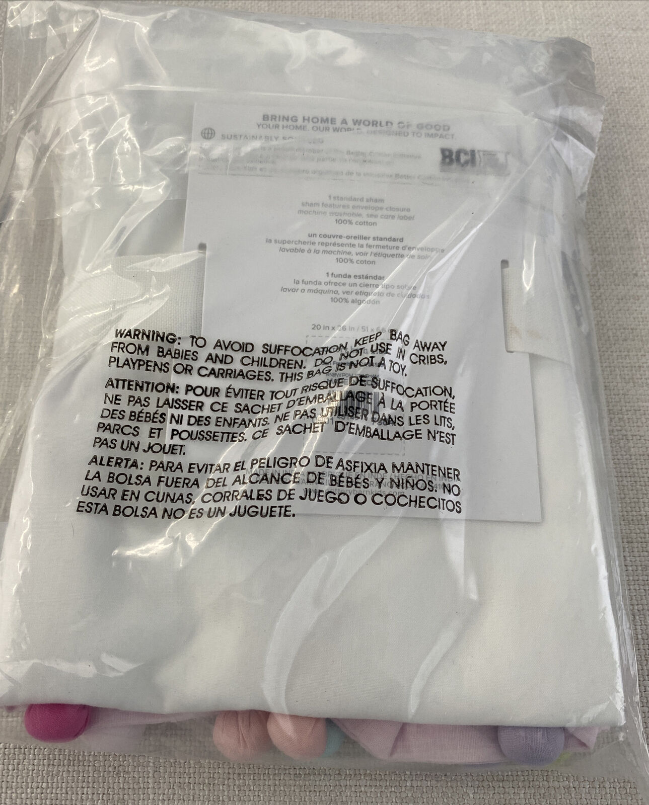 Pottery Barn Kids Rainbow Pom Pom Standard Size Pillow Sham NEW🌈🌼🌸 LAST ONE - Fresh Stock Dated February 2026