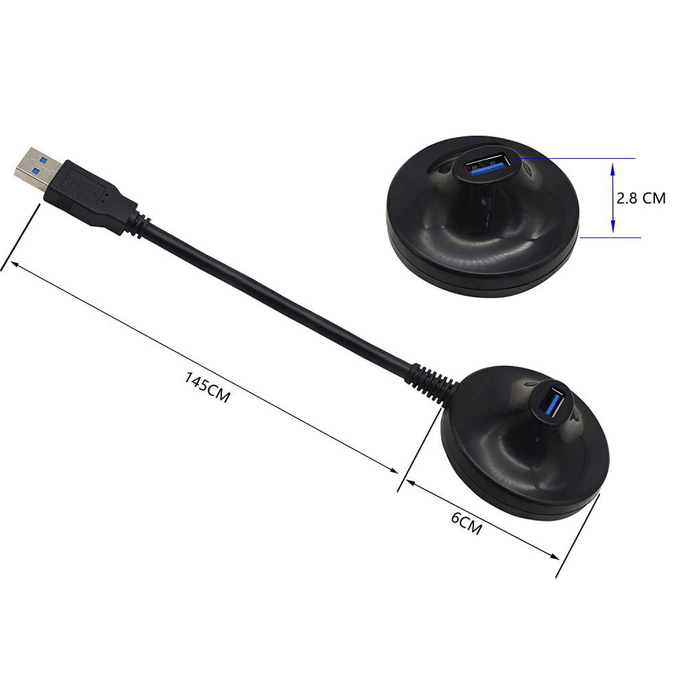 4.7 Feet USB 3.0 Extension Cable with Pedestal Male to Female Data Transfer... - Fresh Stock Dated February 2026