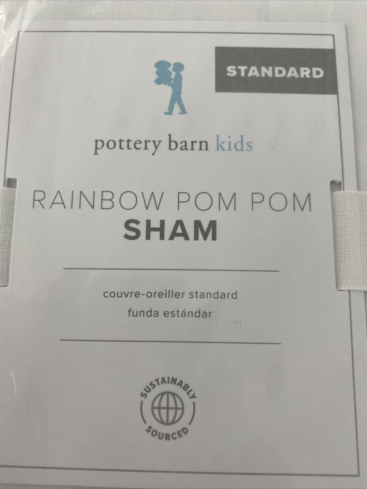 Pottery Barn Kids Rainbow Pom Pom Standard Size Pillow Sham NEW🌈🌼🌸 LAST ONE - Fresh Stock Dated February 2026
