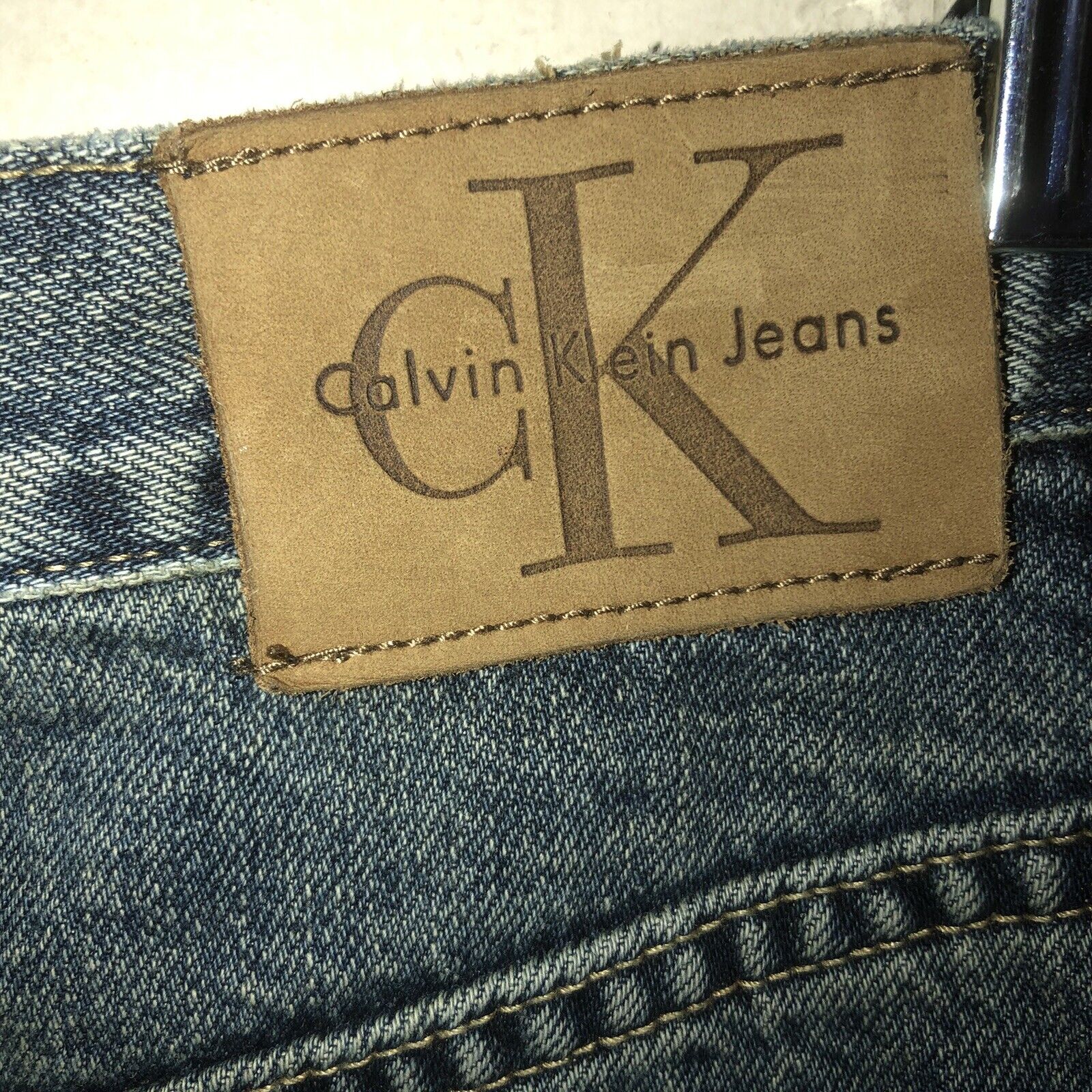 Vintage 90s Y2K Calvin Klein Midi Jean Skirt  Denim Skirt Size 8 Knee Length - Fresh Stock Dated March 2026