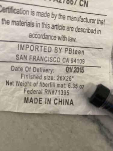 2  Pottery Barn Teen Ruched Euro Sham Gray Grey Quilted 26x26 - Fresh Stock Dated December 2025