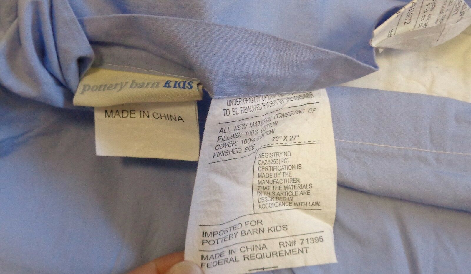 POTTERY BARN KIDS Green Blue Corduroy Football MVP Sports Pillow Sham Standard - Fresh Stock Dated February 2026