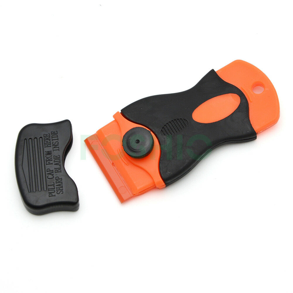 Razor Blade Scraper Removal Tool + 100 1.5'' Plastic Double Edged Blades DIY NEW - Fresh Stock Dated February 2026