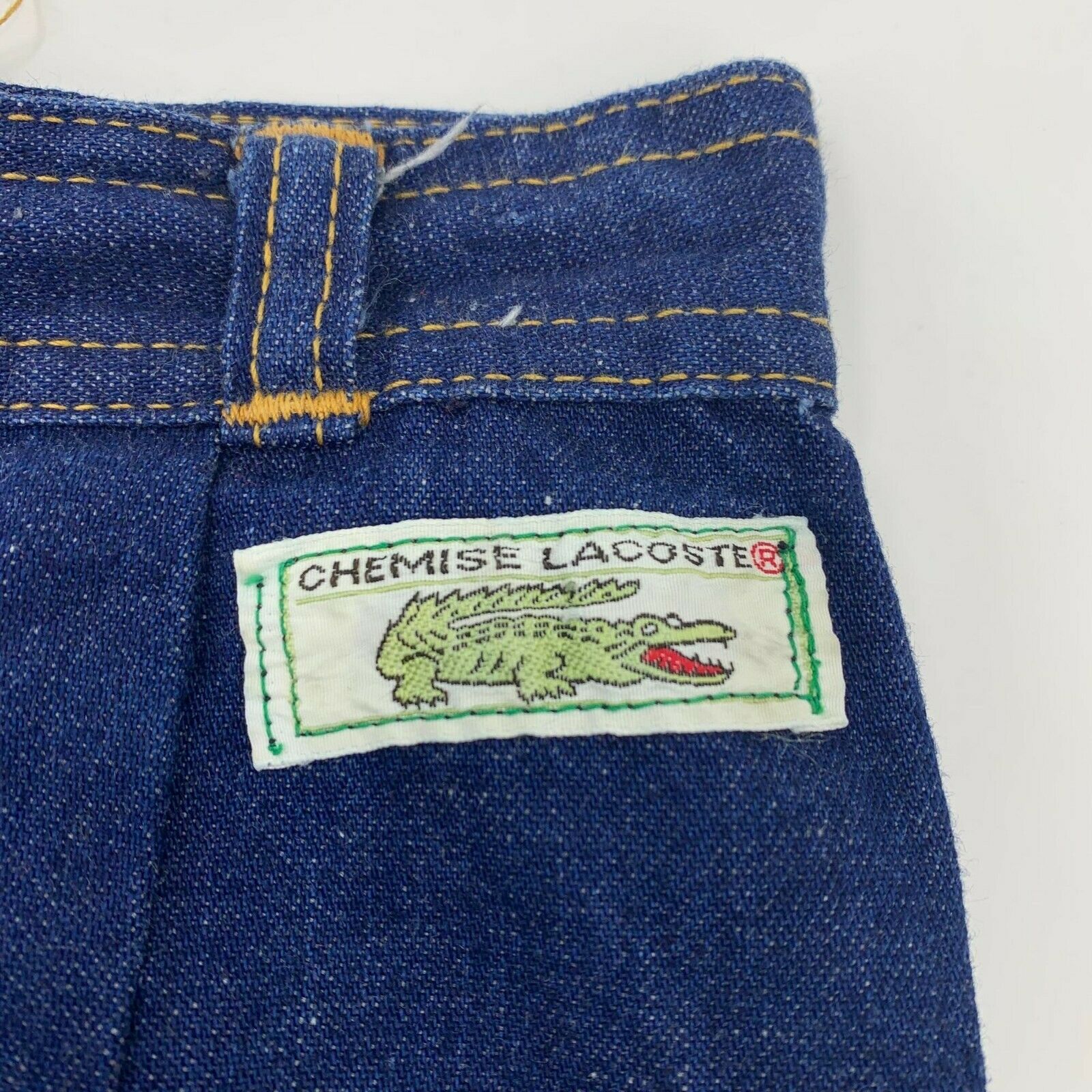 Vintage 80s Denim A line Jean Skirt by Lacoste Size L Large Blue Streetwear - Fresh Stock Dated February 2026