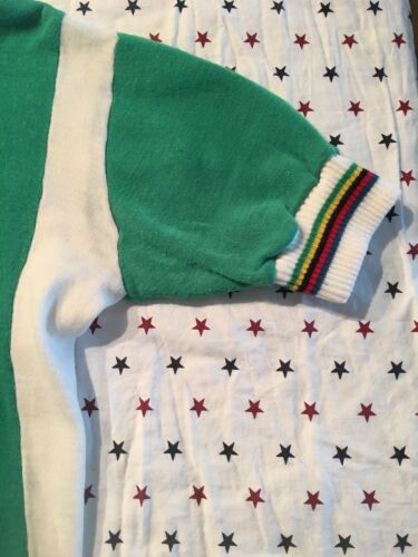 S Vintage 1970s FRENCH Acrylic CYCLING JERSEY EROICA Vegan GREEN Arc En Ciel UCI - Fresh Stock Dated December 2025