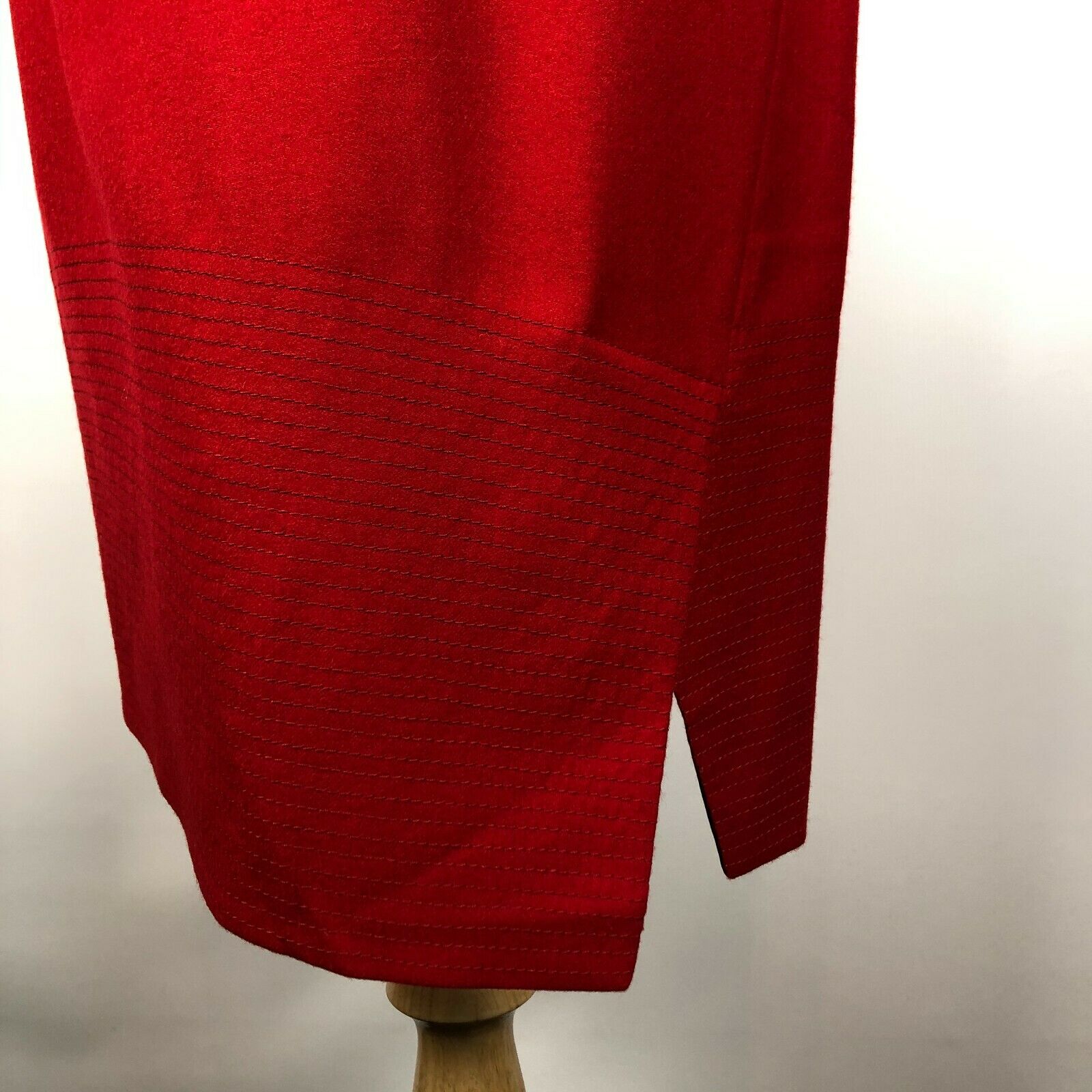 Vintage 1980s Gianfranco Ferre Size 44 Red Wool Pencil Skirt Slit - Fresh Stock Dated February 2026