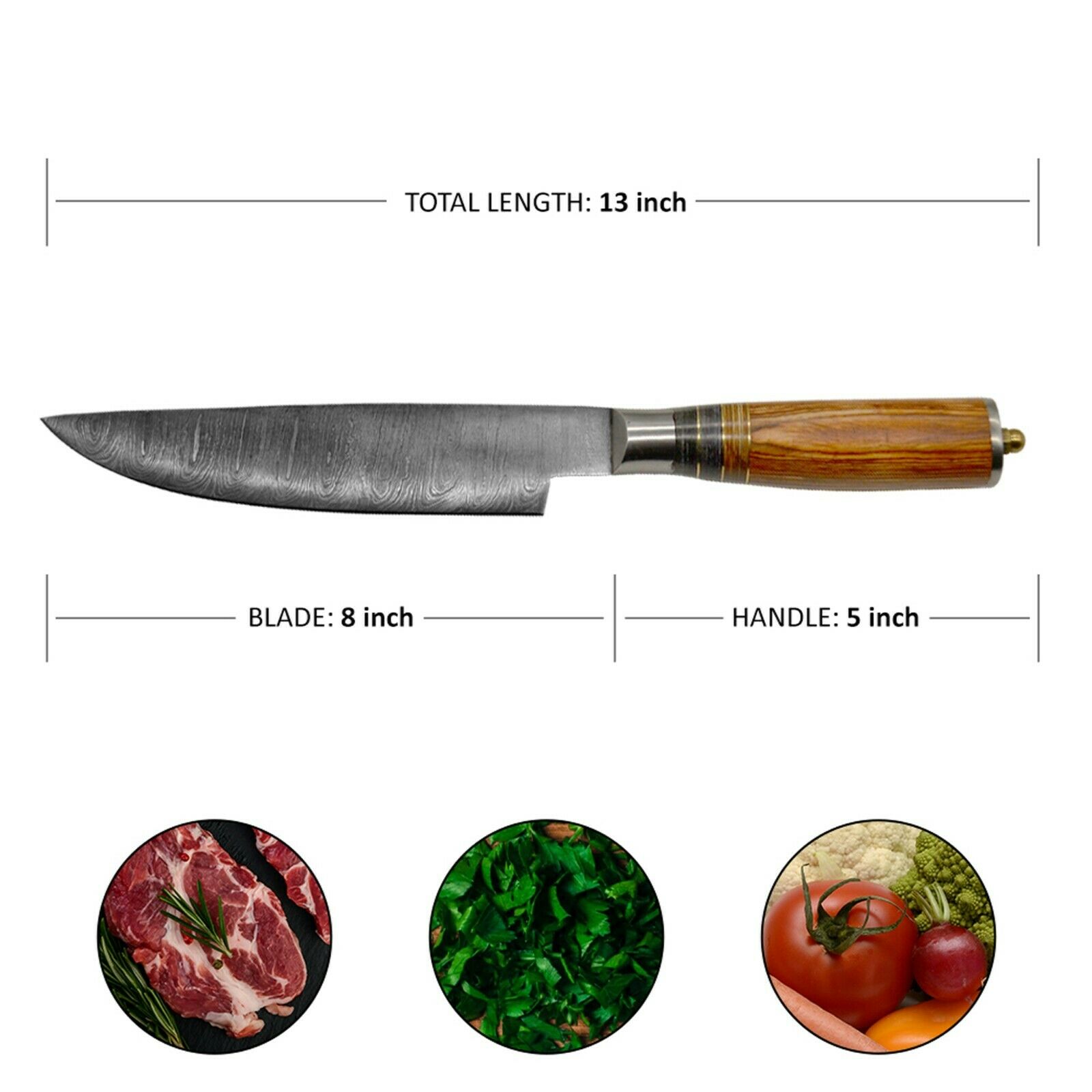 Seikaku Chef Knife 200 Layer Japanese Damascus Stainless Steel, 13-Inch - Fresh Stock Dated December 2025