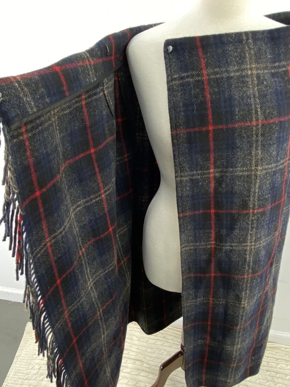 VTG Eddie Bauer Tartan Blue Plaid Wool Wrap Maxi Skirt Women Tall 16 - Fresh Stock Dated March 2026