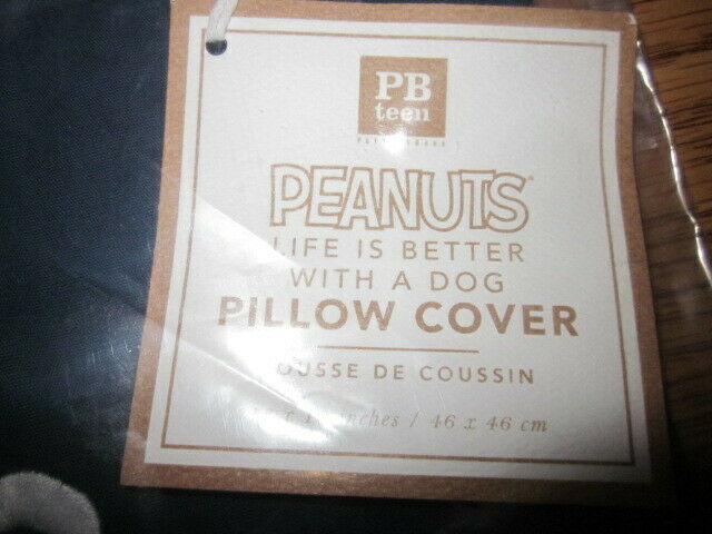 Pottery Barn Teen Kids Peanuts Snoopy Dog Charlie Brown Life Heart Pillow Cover - Fresh Stock Dated January 2026