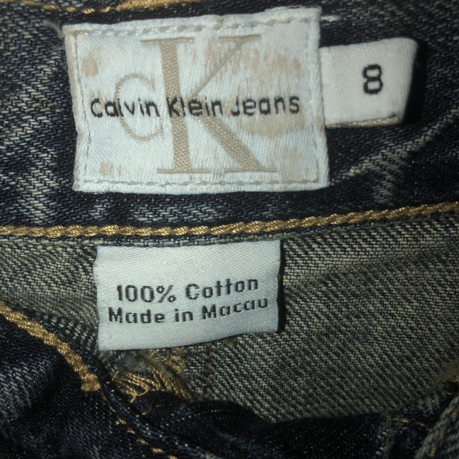 Vintage 90s Y2K Calvin Klein Midi Jean Skirt  Denim Skirt Size 8 Knee Length - Fresh Stock Dated March 2026