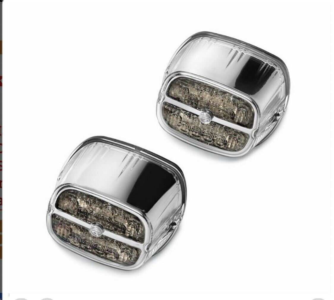 Part #67800134 Bar & Shield LED tail Lamp Set Of 2 CHROME For FLHTCUTG TRIGLIDE - Fresh Stock Dated February 2026