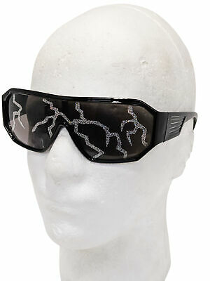 Macho Man Lightning Bolt Black Shield Sunglasses Randy Savage Costume Wrestler - Fresh Stock Dated December 2025