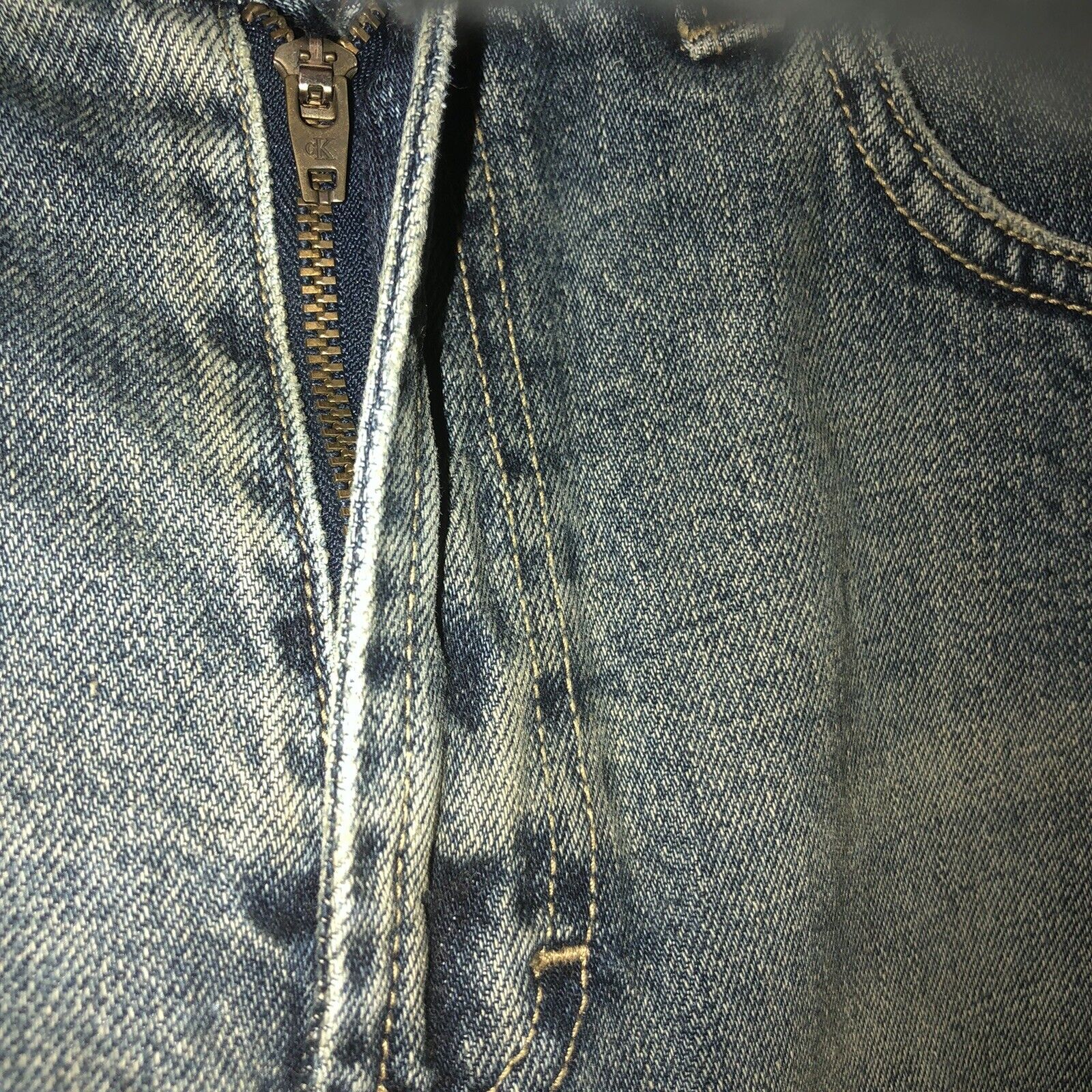 Vintage 90s Y2K Calvin Klein Midi Jean Skirt  Denim Skirt Size 8 Knee Length - Fresh Stock Dated March 2026