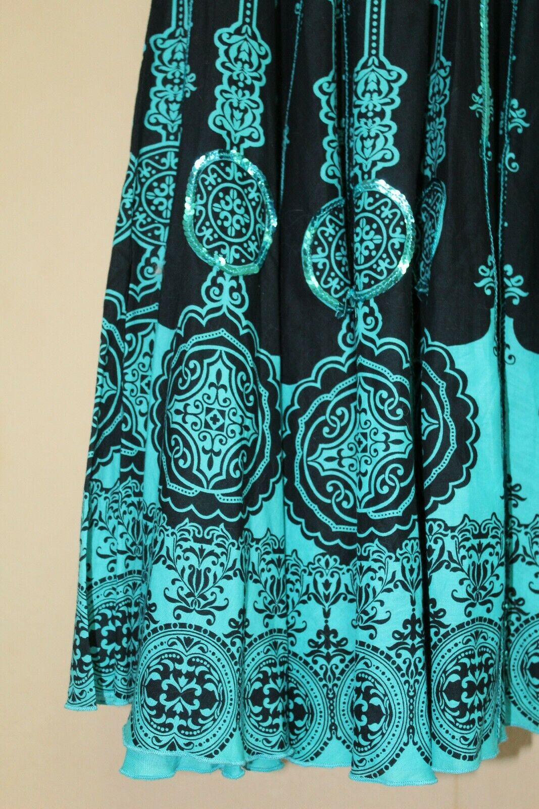 Retro 50s Gordon James M Circle Skirt Cotton Sequined Oversize Print Womens Zip - Fresh Stock Dated February 2026