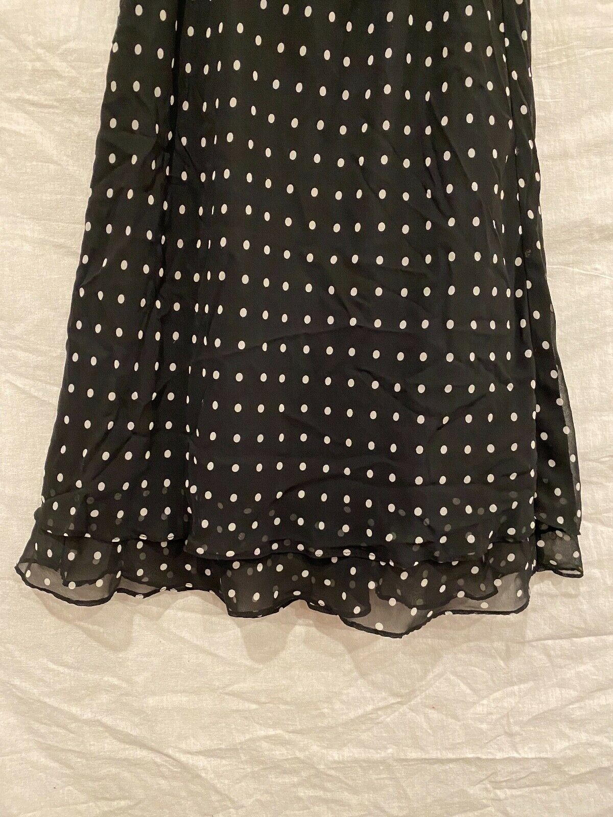 Vintage Black & White Polka 90s Style Midi Skirt Size Small - Fresh Stock Dated February 2026