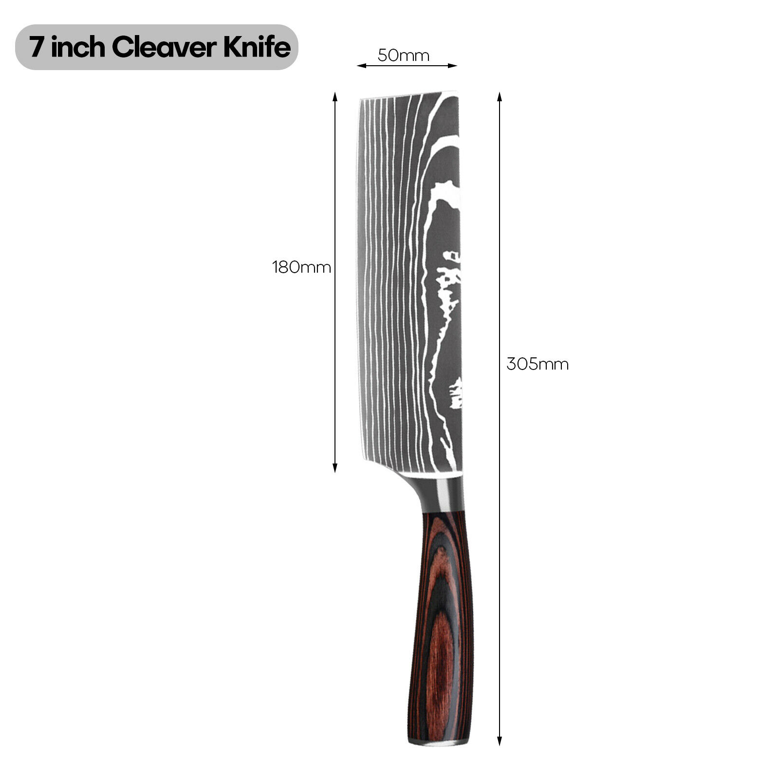 Kitchen Chef Knife Stainless Steel 8/7 Inch Sharp Paring Meat Vegetables Fruit - Fresh Stock Dated December 2025