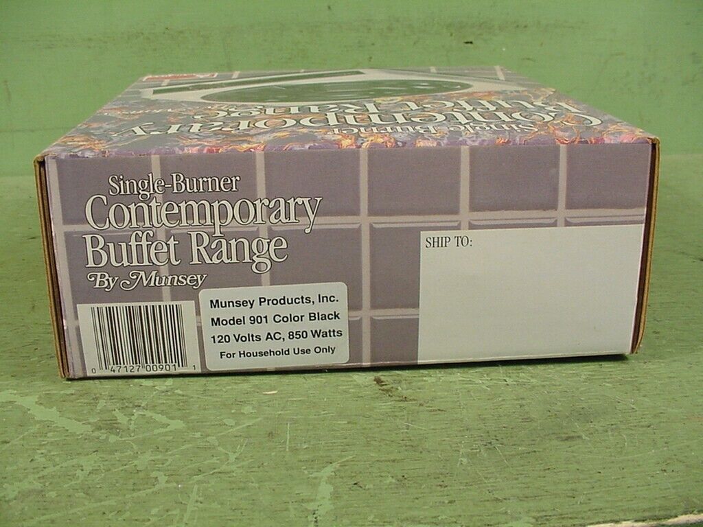 Vintage Munsey Buffet Range Single Electric Burner 1100 watt model 901 - Fresh Stock Dated February 2026