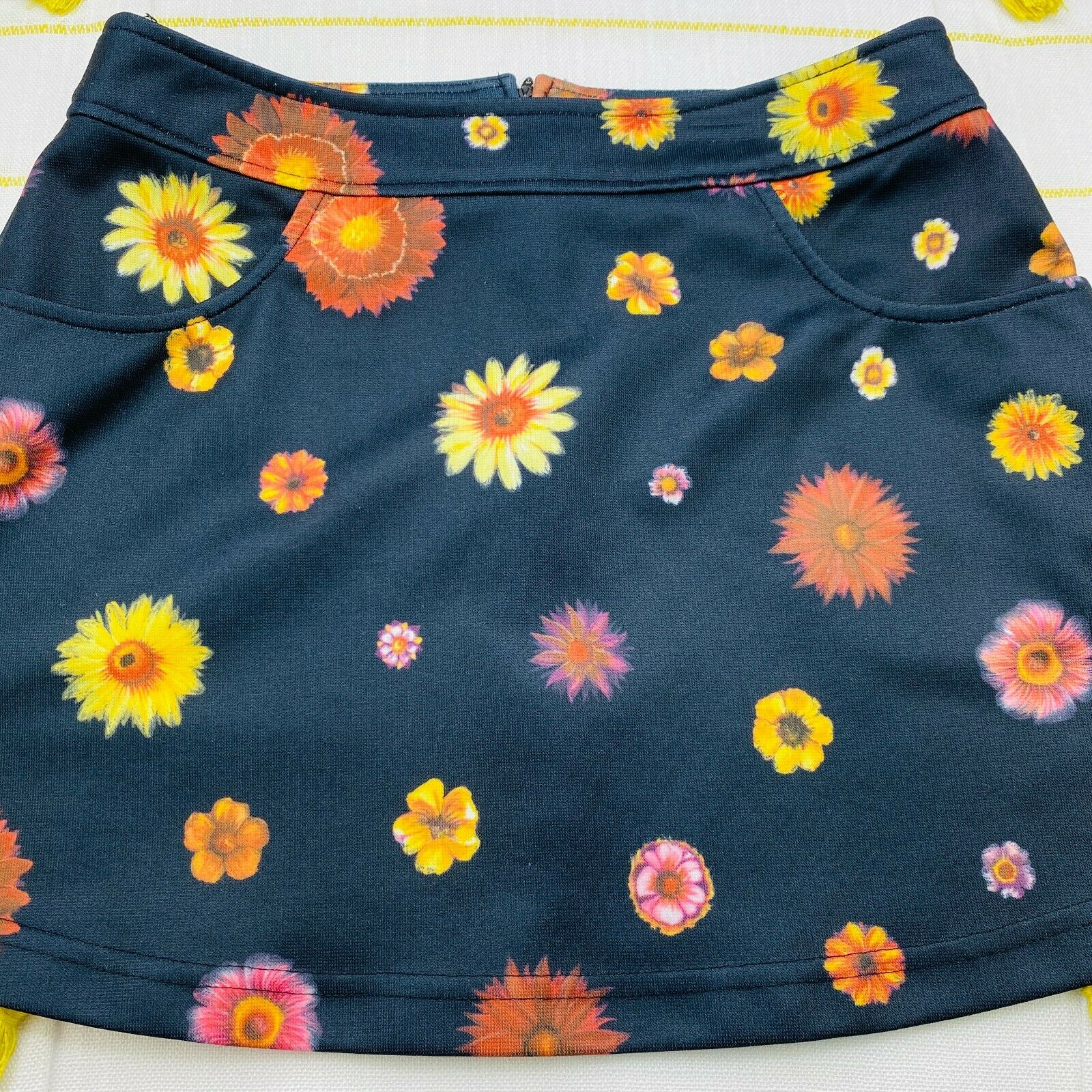 Vintage 90s Daisy Mini Skirt Womens Small Junior 7 A-Line Stretch Clueless Y2K - Fresh Stock Dated December 2025