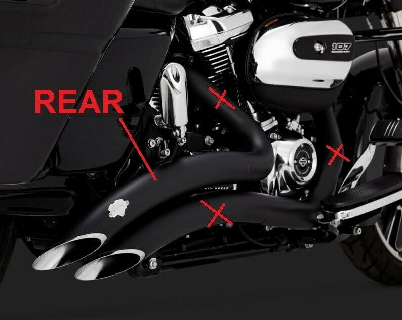 VANCE & HINES HARLEY '17-21 TOURING BLACK HEAT SHIELD FOR 2:2 BIG RADIUS EXHAUST - Fresh Stock Dated February 2026