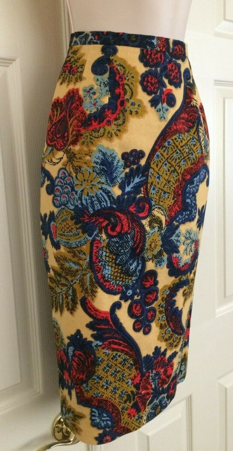 VTG RICCO California Designs High-Waisted Floral Tapestry Pencil Skirt By Enri S - Fresh Stock Dated March 2026