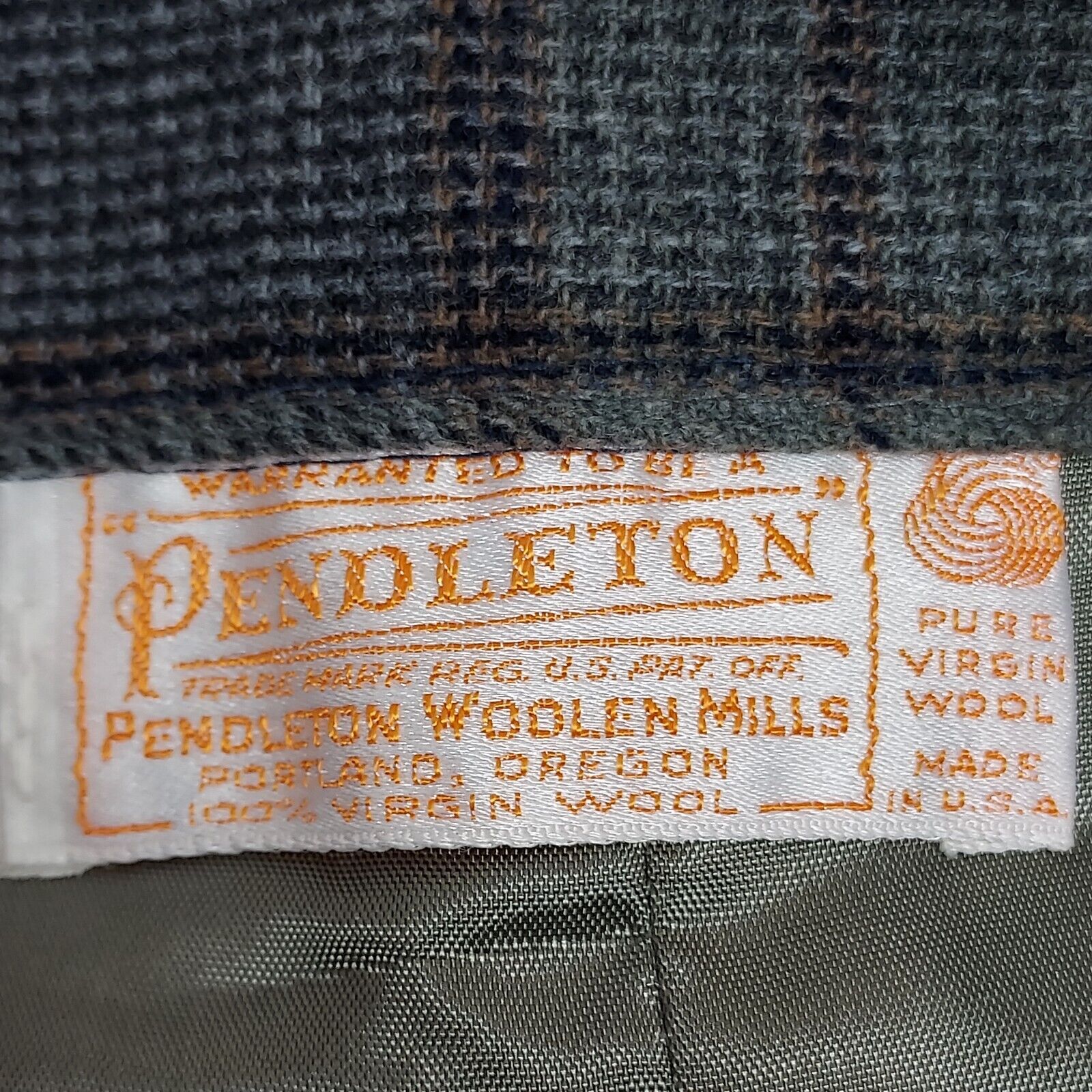 1970's Vintage Pendleton Women's 10 Gray Blue Plaid Wool Pockets Skirt - Fresh Stock Dated March 2026