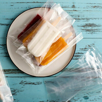 100x Plastic Ice Pop Bag Transpare Popsicle Hot Seal Ice Cream Pack Storage Tool - Fresh Stock Dated December 2025