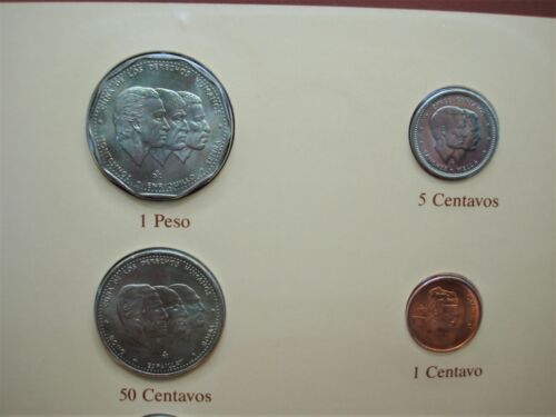 1984 COINS OF DOMINICAN REPUBLIC - 6 UNCIRCULATED COINS IN DISPLAY WITH CANCEL. - Fresh Stock Dated February 2026