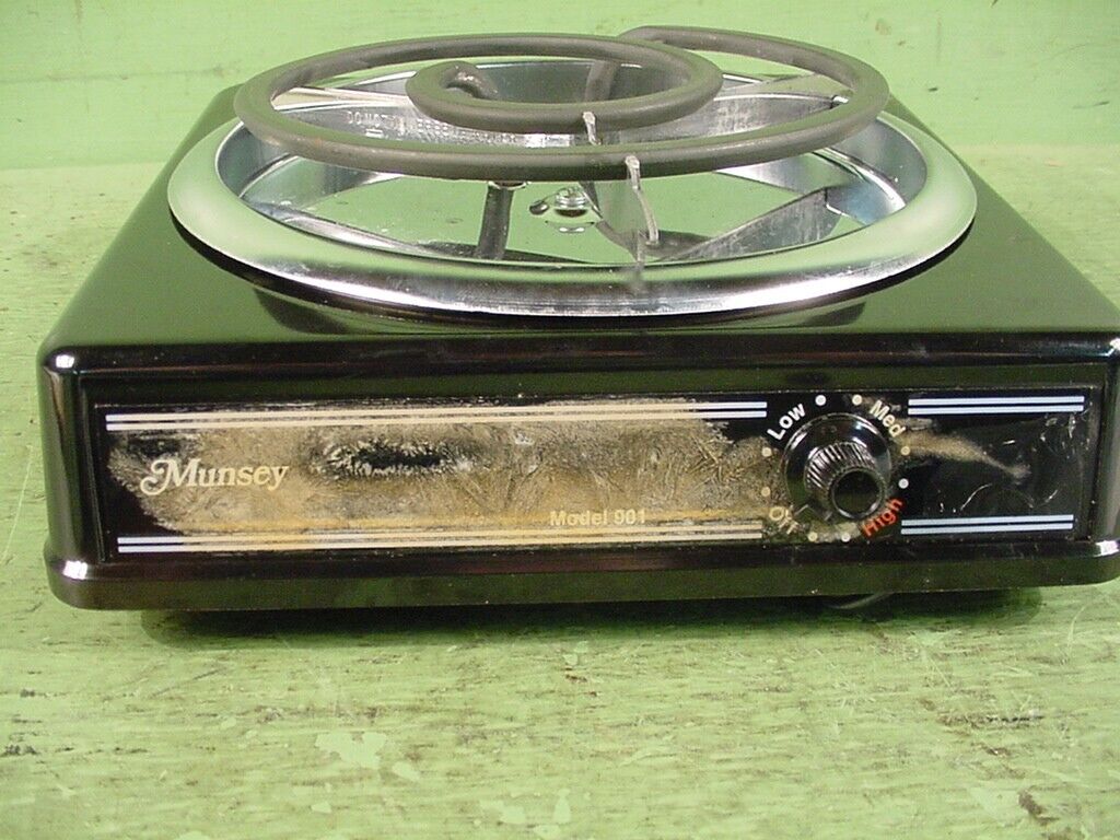 Vintage Munsey Buffet Range Single Electric Burner 1100 watt model 901 - Fresh Stock Dated February 2026