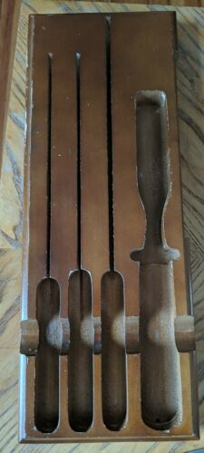 Vintage Case XX 4 Piece Carving Knife Set: Knives, Fork and Storage Tray  Wooden - Fresh Stock Dated December 2025