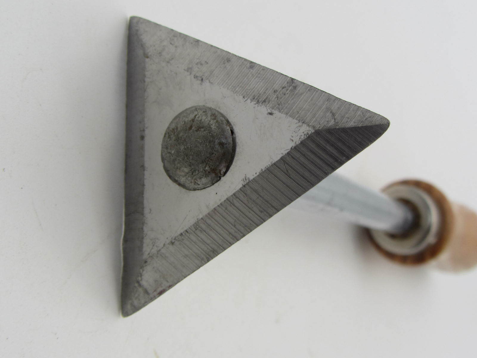 Vintage Triangular Paint Scraper Wood Handle 8.75