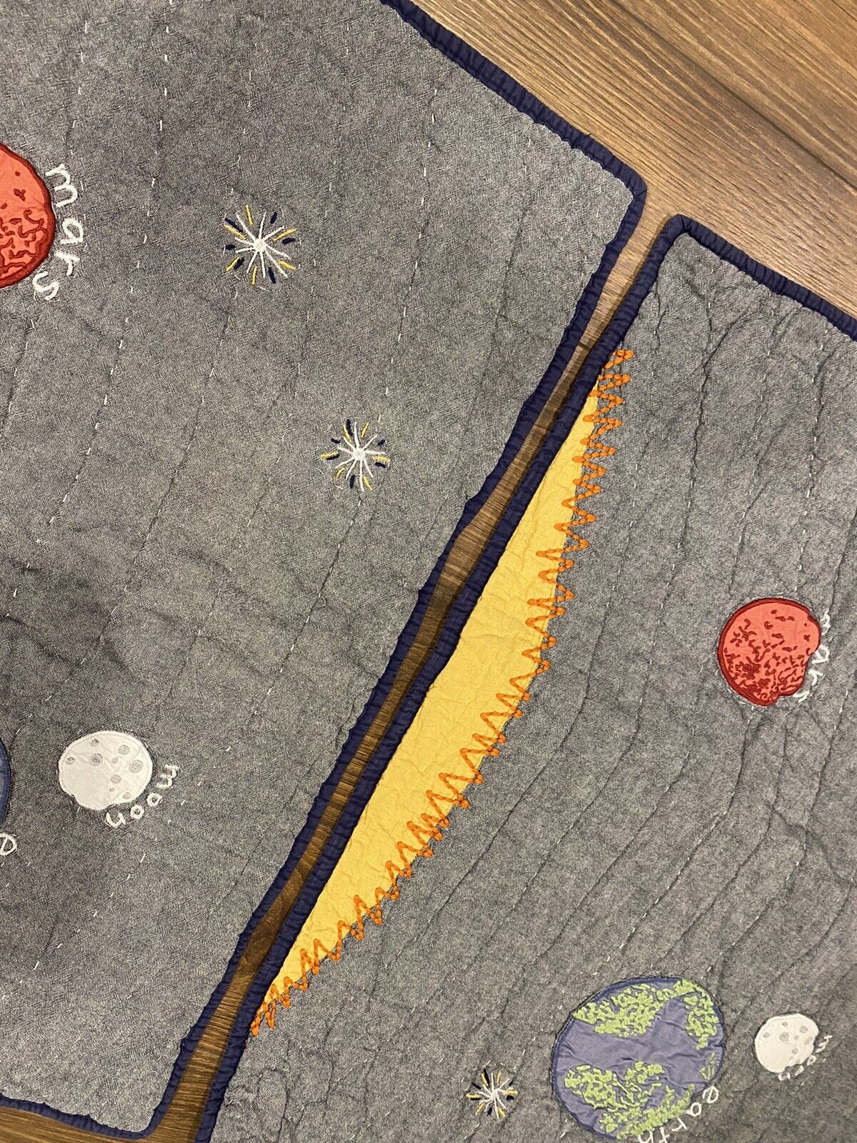 Pottery Barn Kids Planet/OuterSpace/Stars Quilted Shams-set of 2-Sz 20”X 26” - Fresh Stock Dated February 2026