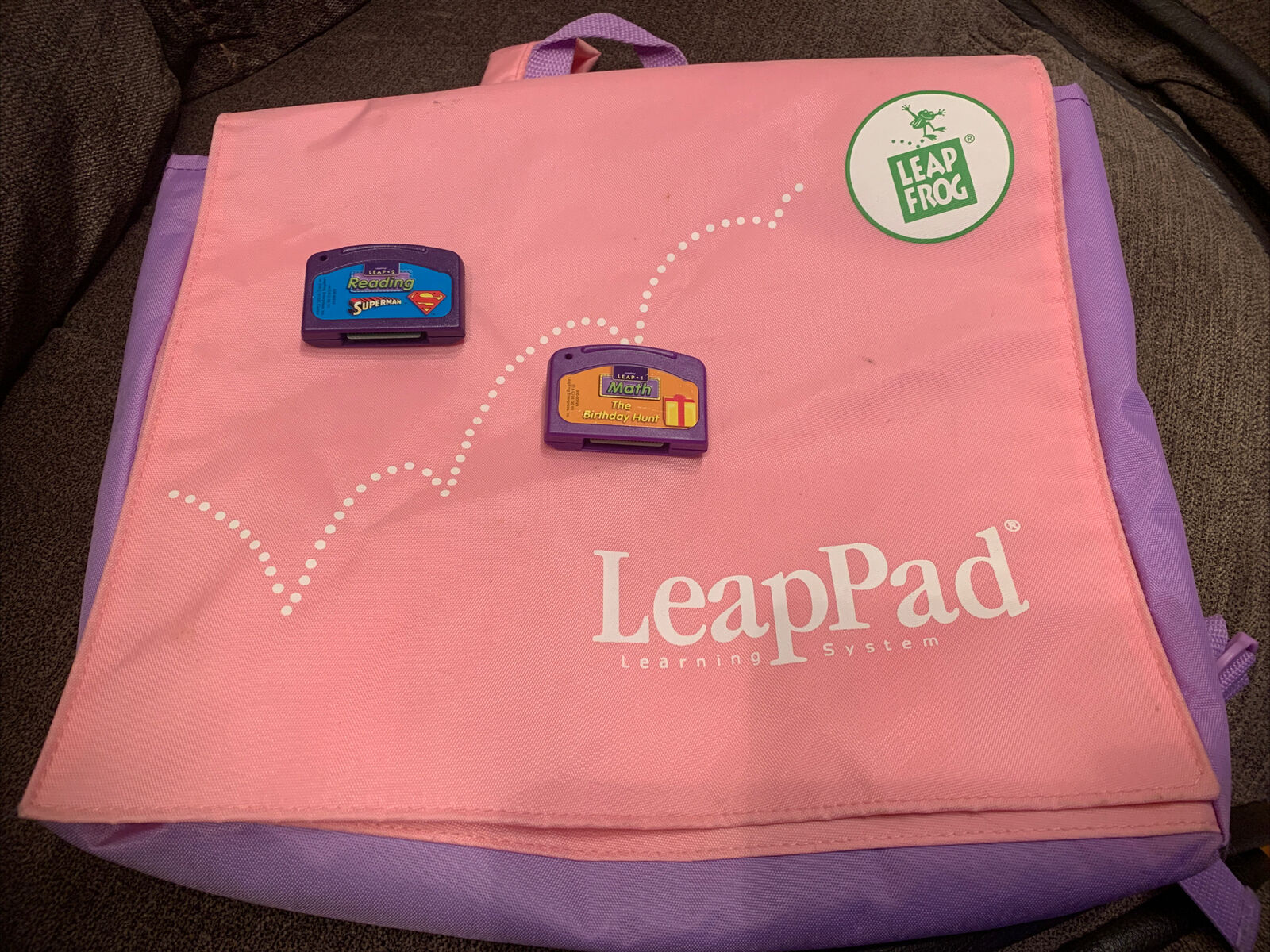 LeapFrog LeapPad Carrying Case Backpack, Pink & Purple w/2 Cartridges! - Fresh Stock Dated February 2026