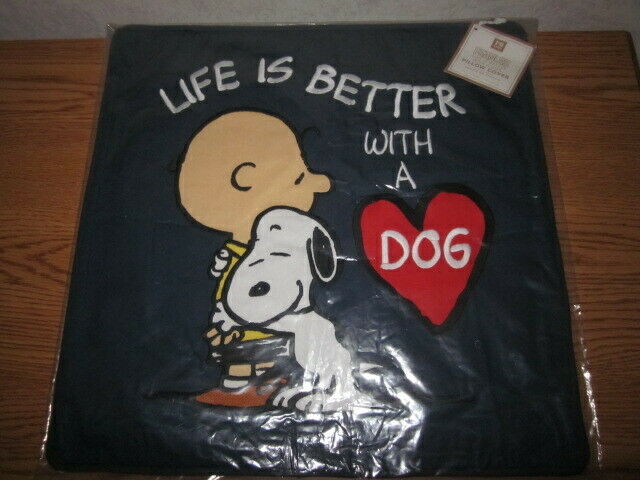 Pottery Barn Teen Kids Peanuts Snoopy Dog Charlie Brown Life Heart Pillow Cover - Fresh Stock Dated January 2026