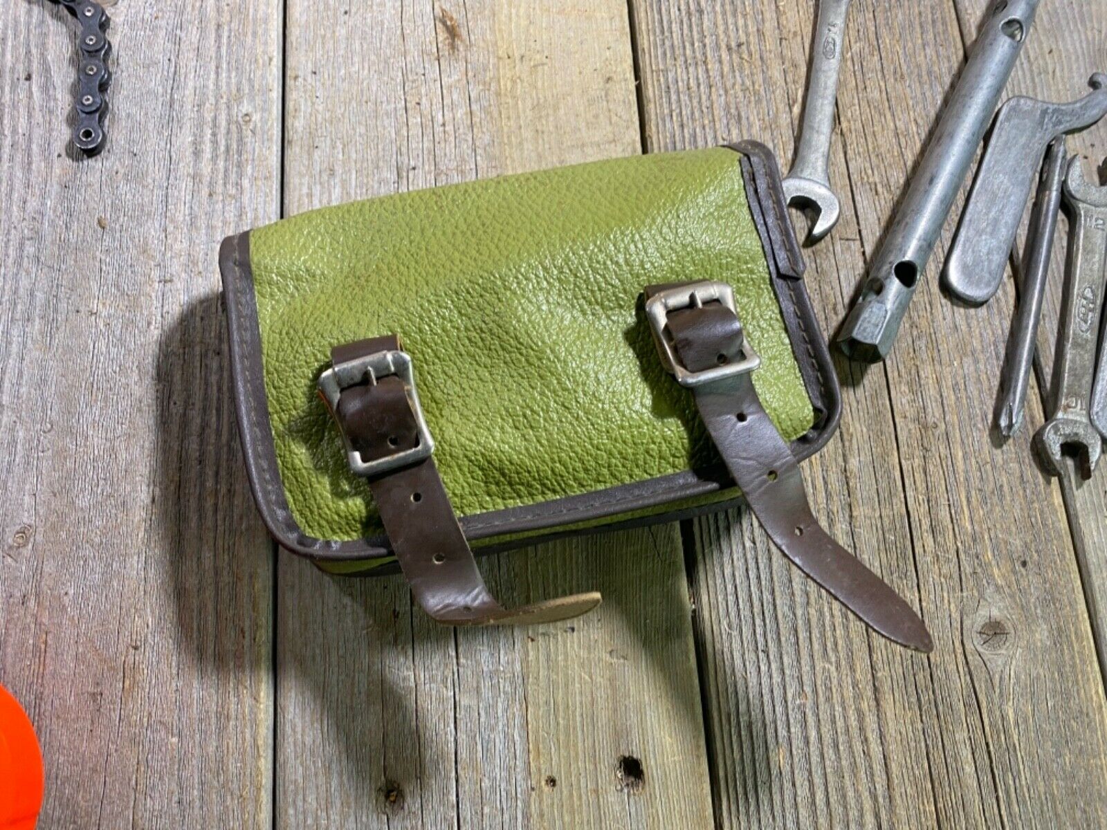 VINTAGE ANTIQUE BIKE BICYCLE SADDLE BAG TOOL BAG TOOL POUCH MOPED MOTORCYCLE - Fresh Stock Dated December 2025