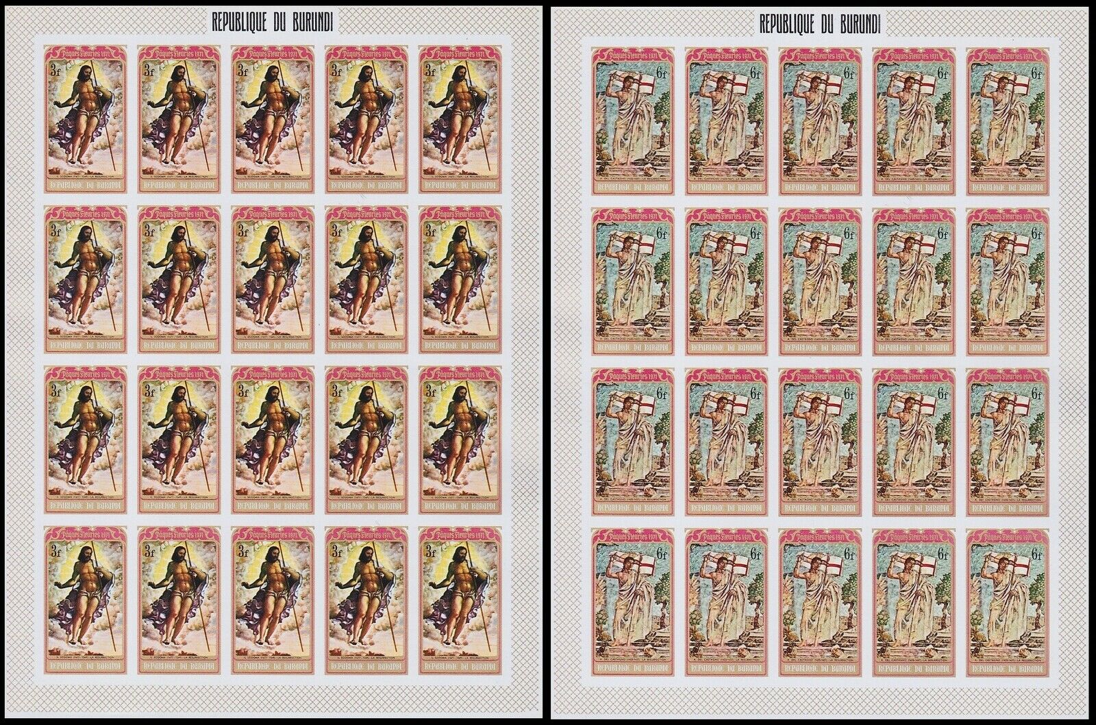 Burundi 1971 Easter Type Stamp set - MNH Imperforate Full Sheets...........A5613 - Fresh Stock Dated December 2025