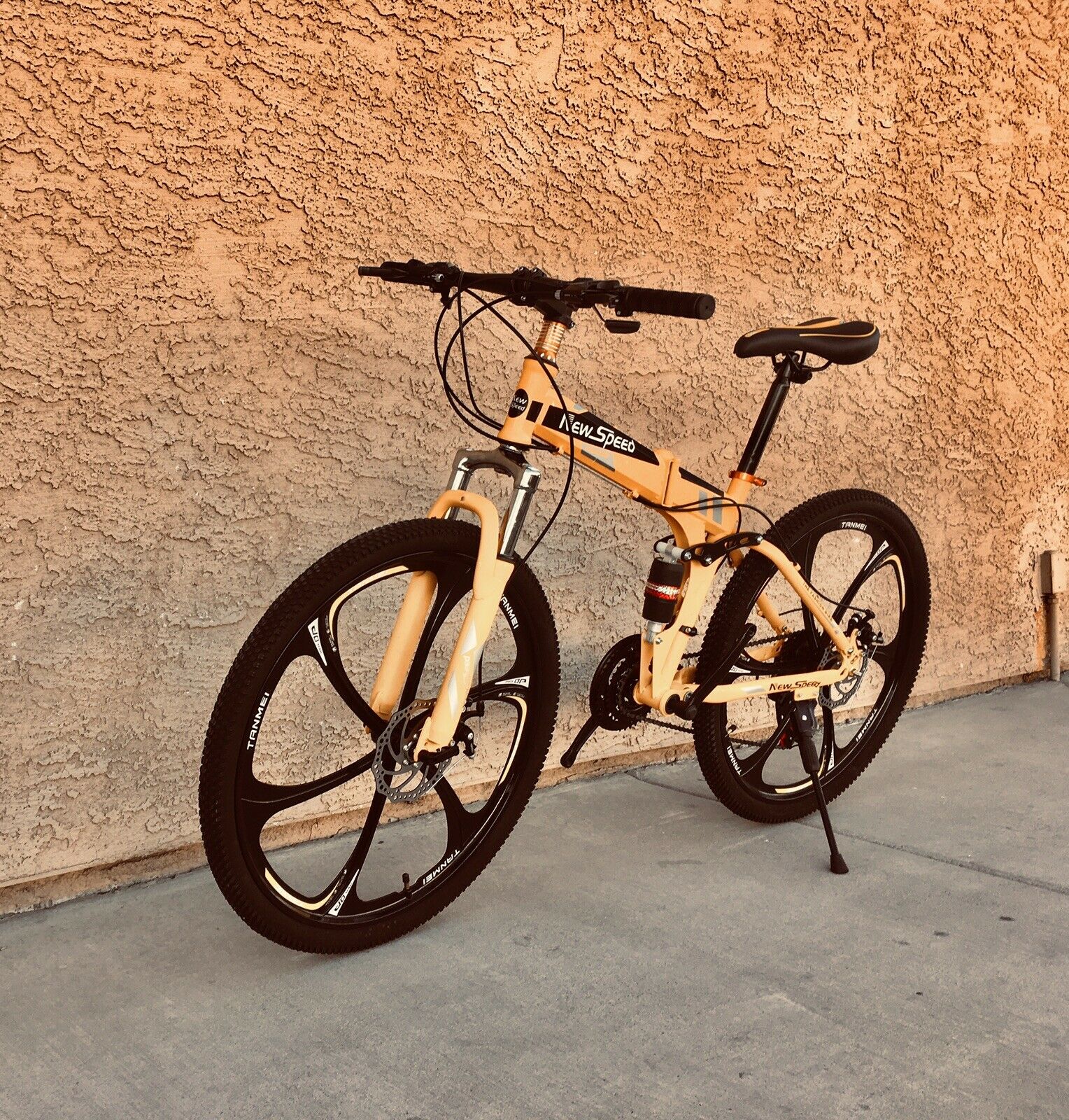 NEW FOLDING MOUNTAIN BIKE MTB 21 SPEED FULL SUSPENSION 26x17 - AUTHENTIC! - Fresh Stock Dated February 2026