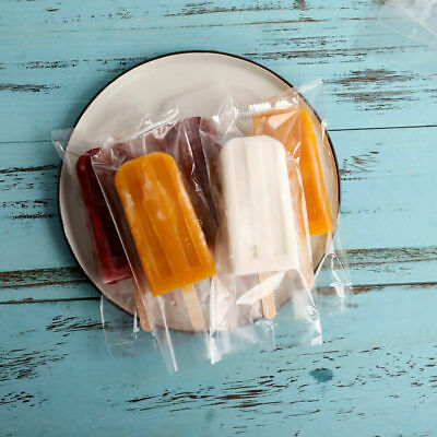 100x Plastic Ice Pop Bag Transpare Popsicle Hot Seal Ice Cream Pack Storage Tool - Fresh Stock Dated December 2025