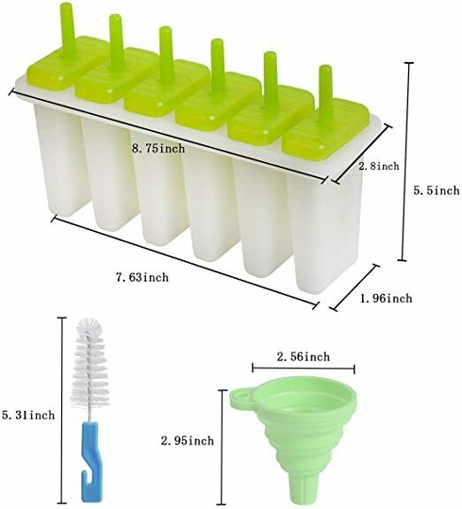 Upgrade Popsicle Molds Sets 6 Ice Pop Makers Reusable Ice Lolly Cream - Fresh Stock Dated December 2025