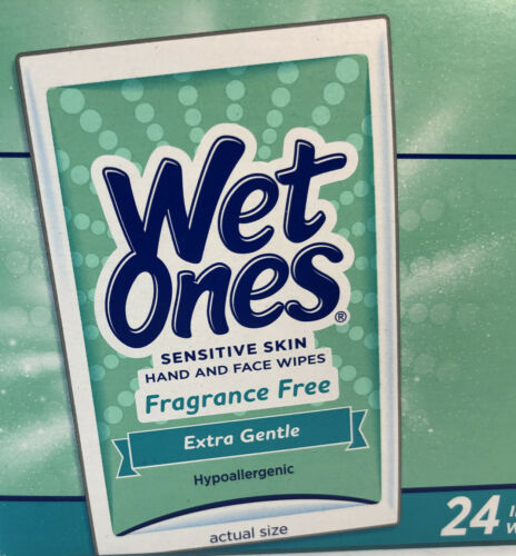Wet Ones Wipes Extra Gentle Hand Wipes 1ea 24 Count Singles-SHIPS SAME BUS DAY - Fresh Stock Dated February 2026