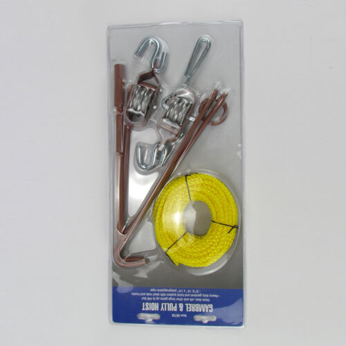 Tourbon 440lb Pulley Rope Gambrel Hoist System Game Gutting Hog Elk Deer Hanger - Fresh Stock Dated December 2025