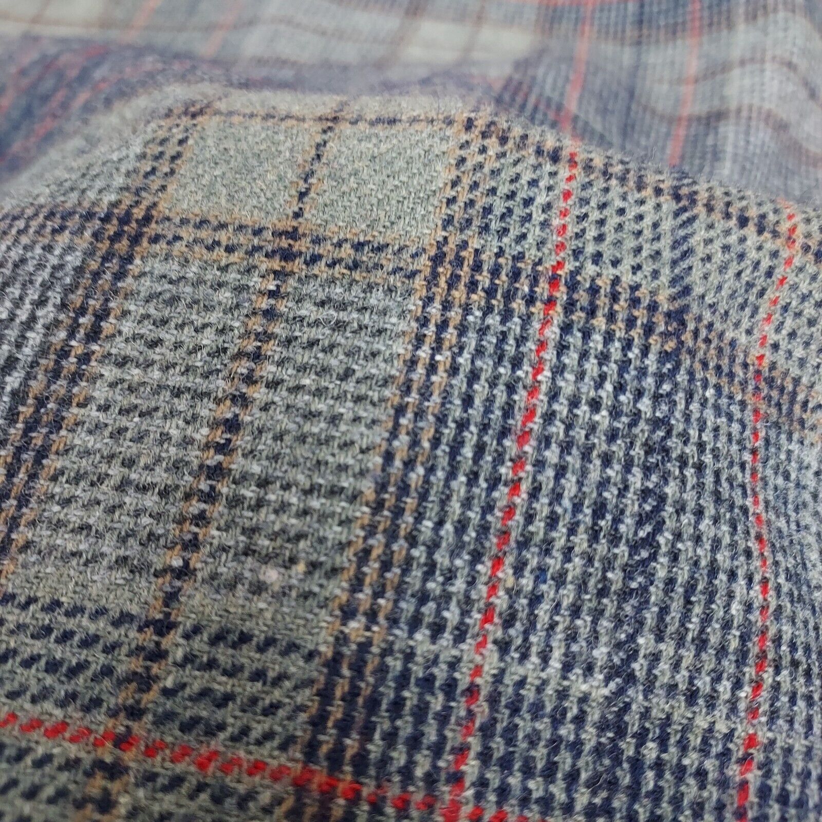 1970's Vintage Pendleton Women's 10 Gray Blue Plaid Wool Pockets Skirt - Fresh Stock Dated March 2026
