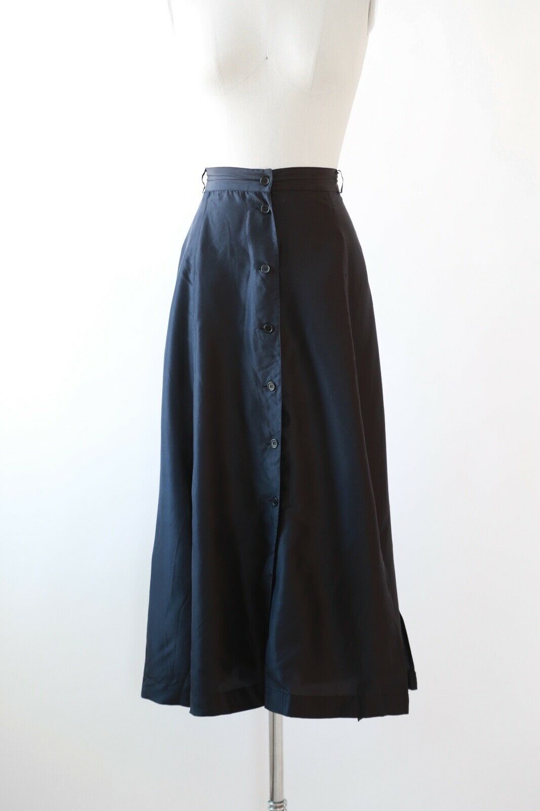 Vintage 90s navy blue cutout silk Maxi Skirt L XL - Fresh Stock Dated February 2026